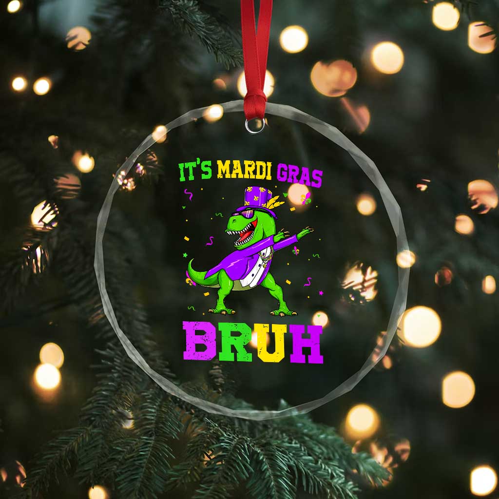 Bruh Mardi Gras Crystal Glass Ornament Dinosaur Meme New Orleans Party Custume Beads - Wonder Print Shop