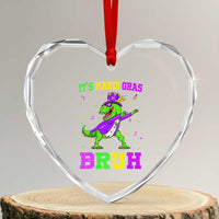 Bruh Mardi Gras Heart Crystal Glass Ornament Dinosaur Meme New Orleans Party Custume Beads - Wonder Print Shop