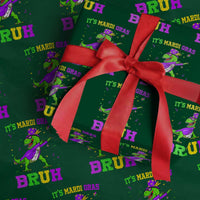 Bruh Mardi Gras Wrapping Paper Roll Dinosaur Meme New Orleans Party Custume Beads - Wonder Print Shop