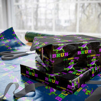 Bruh Mardi Gras Wrapping Paper Roll Dinosaur Meme New Orleans Party Custume Beads - Wonder Print Shop