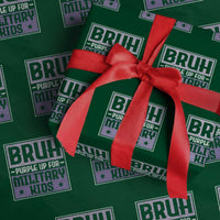 Bruh Purple Up For Military Kids Wrapping Paper Roll Support Military Kids
