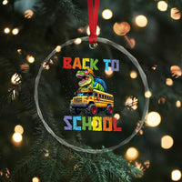 Bruh We Back Crystal Glass Ornament Funny Dinosaur Back To School Dinosaur