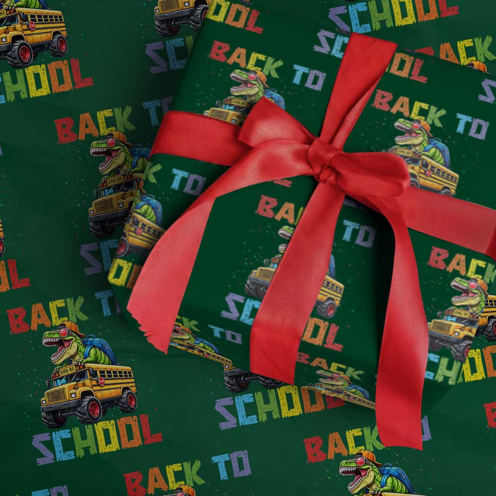 Bruh We Back Wrapping Paper Roll Funny Dinosaur Back To School Dinosaur