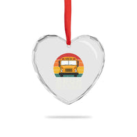 Bruh We Back Heart Crystal Glass Ornament Funny School Bus Driver Life Back to School Teacher Kids