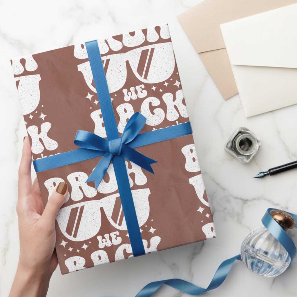 Bruh We Back Teacher Wrapping Paper Roll Funny Back To School Gen A Slang Sunglasses - Wonder Print Shop