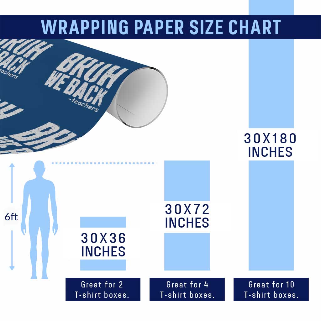 Bruh We Back Teacher Wrapping Paper Roll Happy First Day Of School - Wonder Print Shop