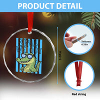 Bruh We Out Alligator Crystal Glass Ornament Last Day of School Teacher