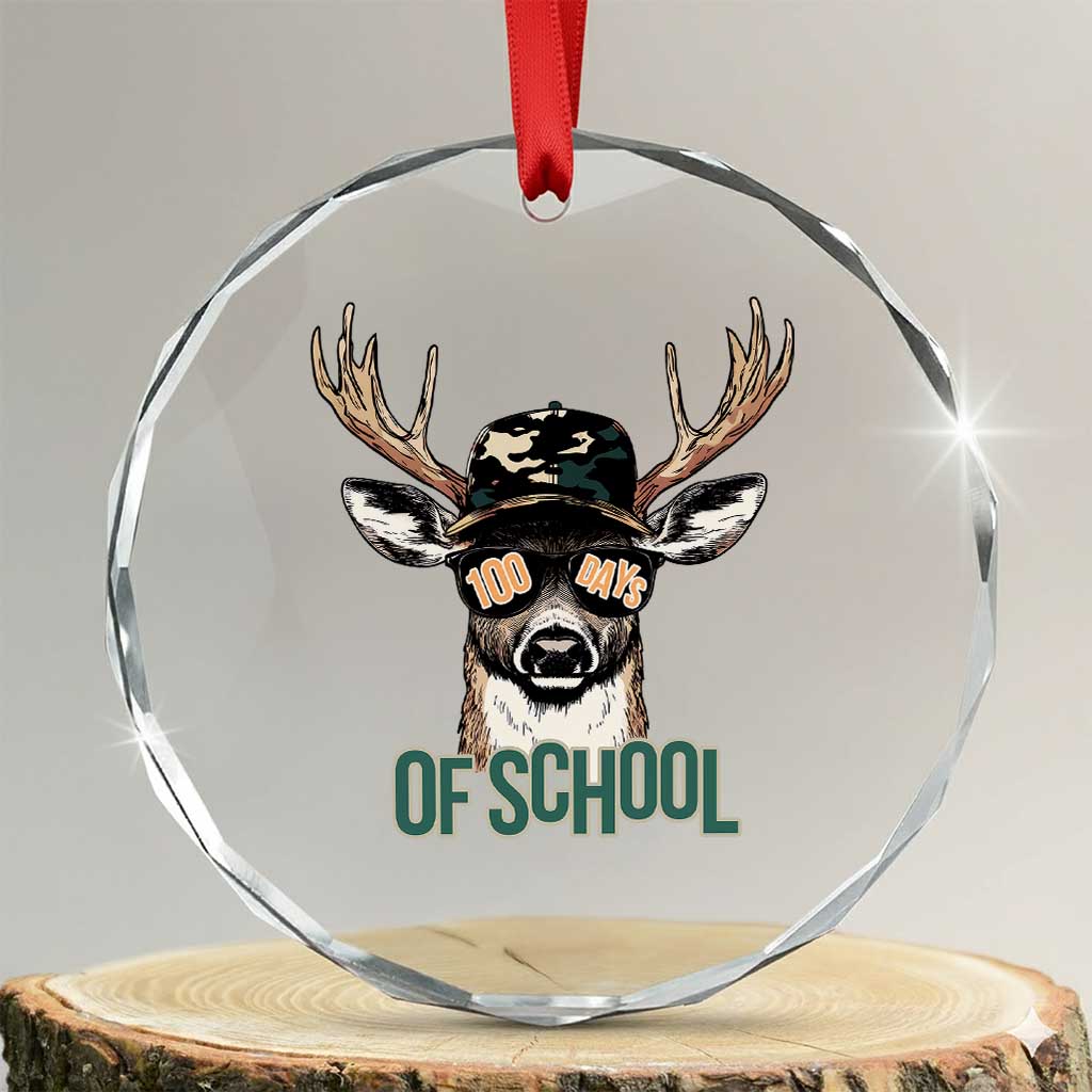 Bucked' 100 Days Of School Crystal Glass Ornament Deer Student Boy Girls 100th Day TS02