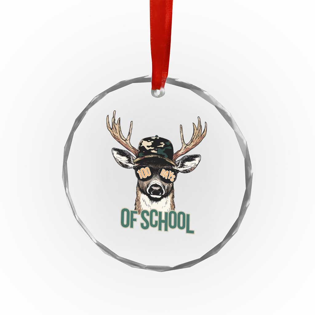 Bucked' 100 Days Of School Crystal Glass Ornament Deer Student Boy Girls 100th Day TS02