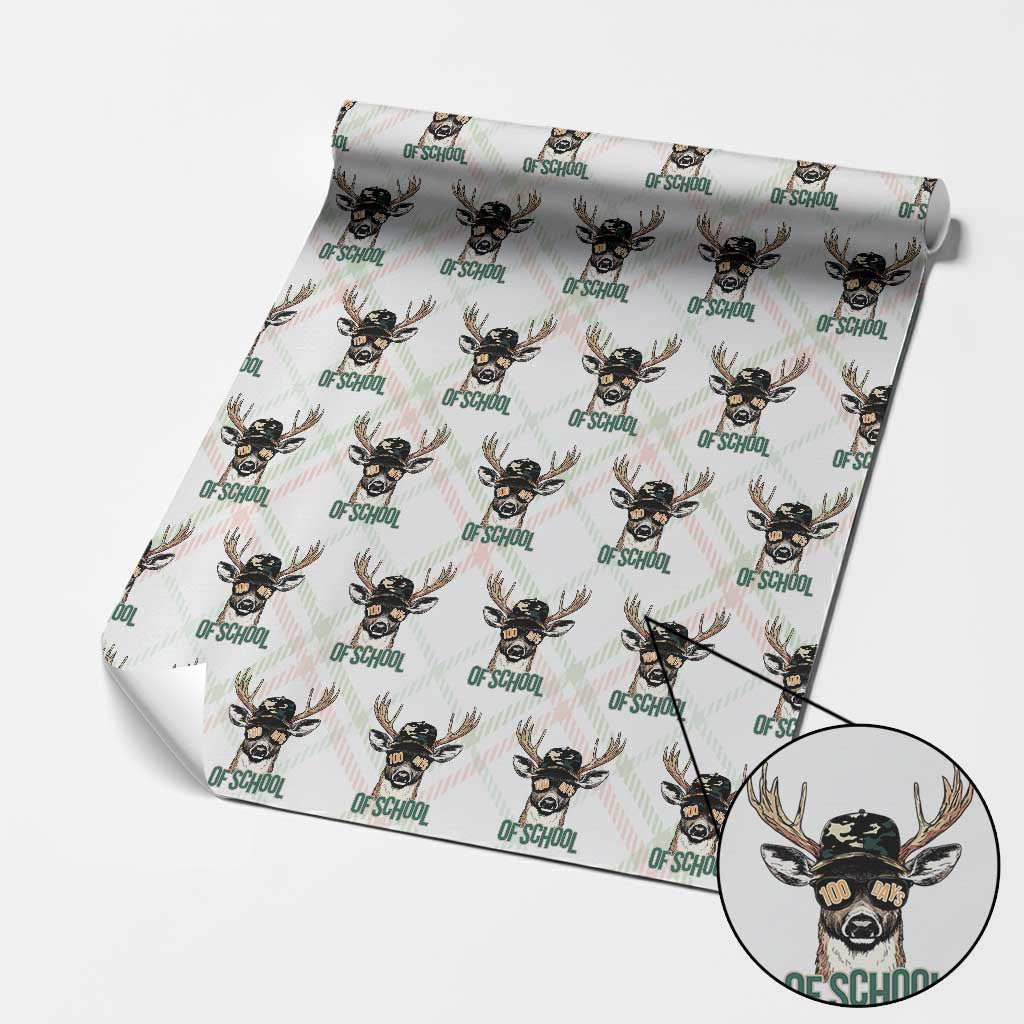 Bucked' 100 Days Of School Wrapping Paper Roll Deer Student Boy Girls 100th Day - Wonder Print Shop