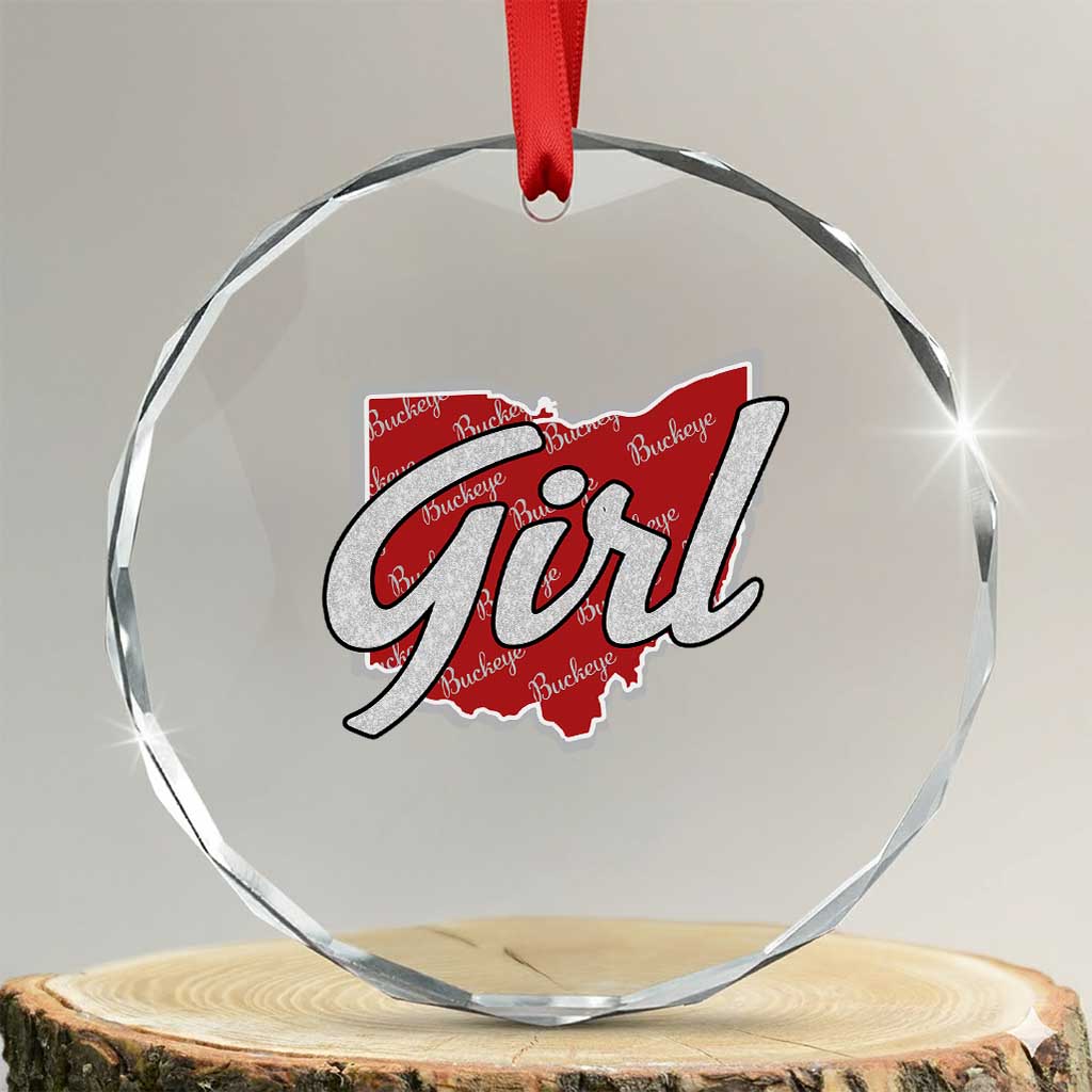 Buckeye Girl Ohio Home State Crystal Glass Ornament - Wonder Print Shop