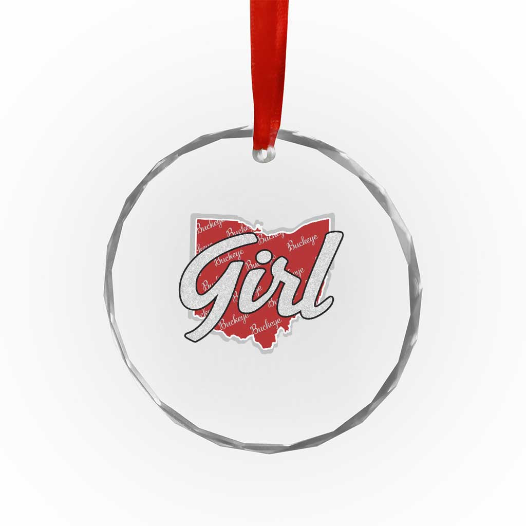 Buckeye Girl Ohio Home State Crystal Glass Ornament - Wonder Print Shop