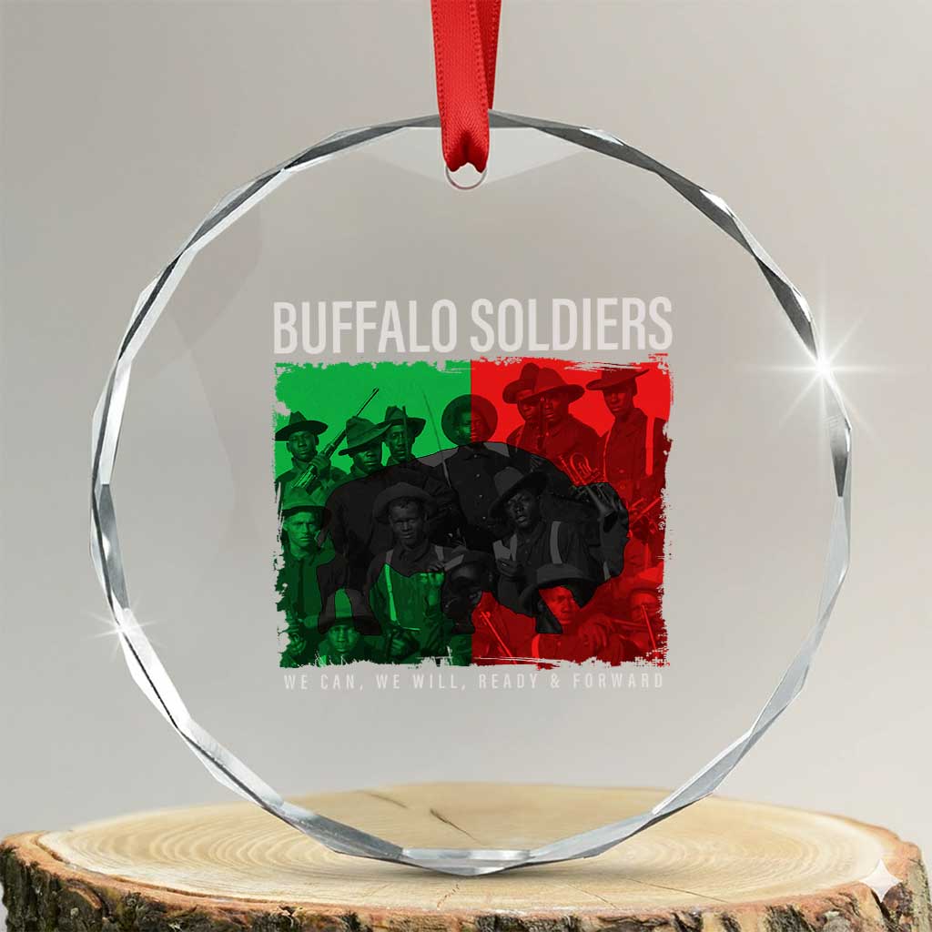 Buffalo Soldiers Crystal Glass Ornament 9th and 10th Cavalry Afro African American Heros TS10