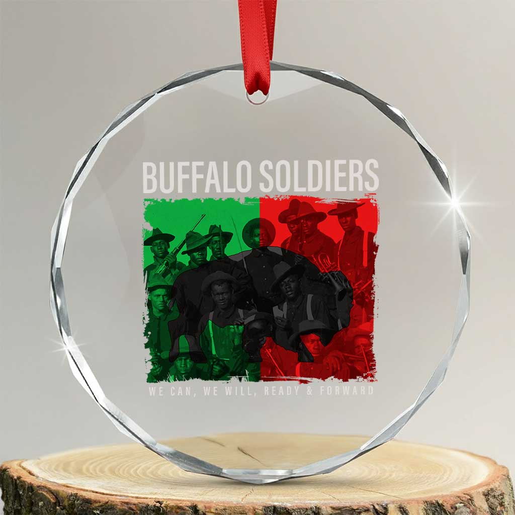 Buffalo Soldiers Crystal Glass Ornament 9th and 10th Cavalry Afro African American Heros - Wonder Print Shop