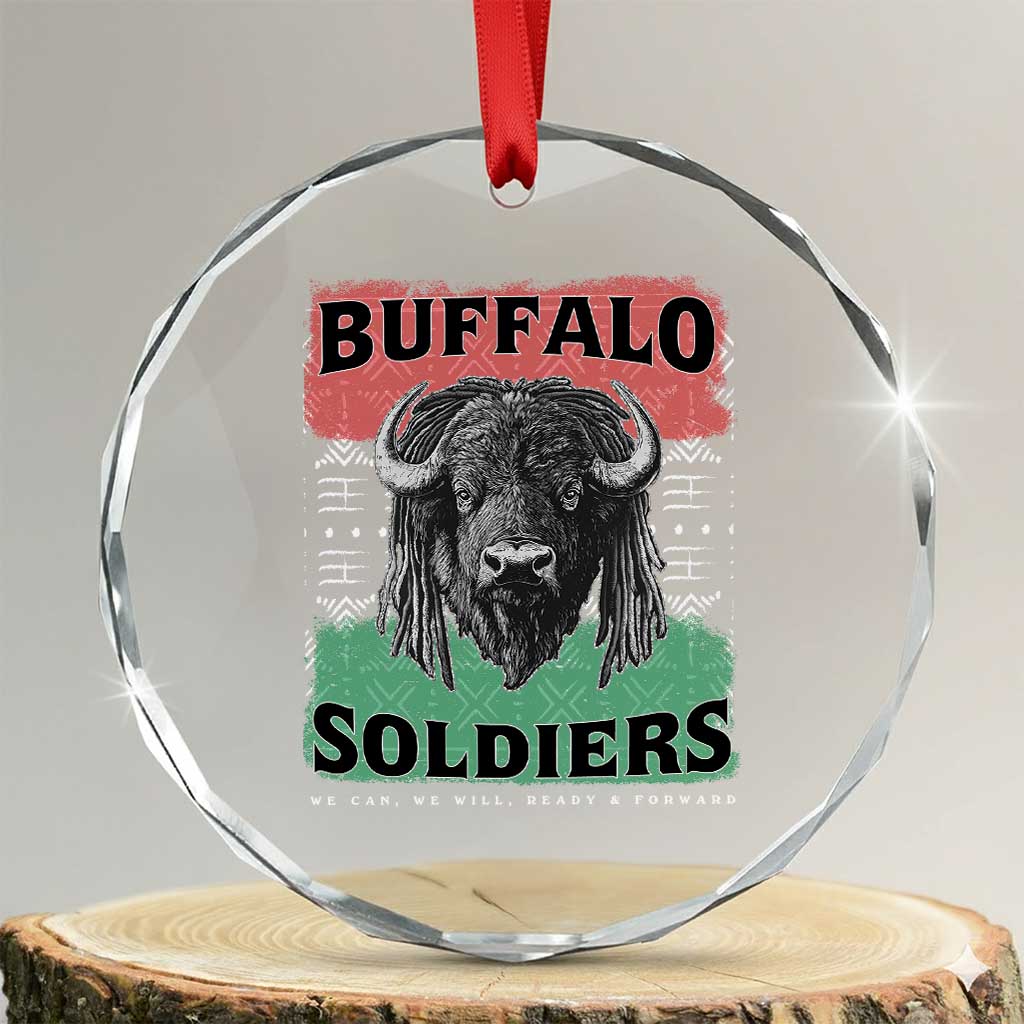 Buffalo Soldiers Crystal Glass Ornament Retro African American Black History TS10