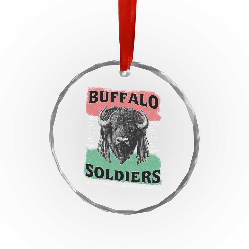 Buffalo Soldiers Crystal Glass Ornament Retro African American Black History TS10