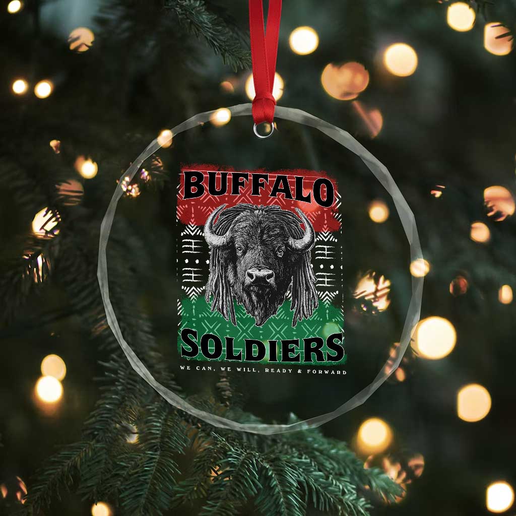 Buffalo Soldiers Crystal Glass Ornament Retro African American Black History TS10