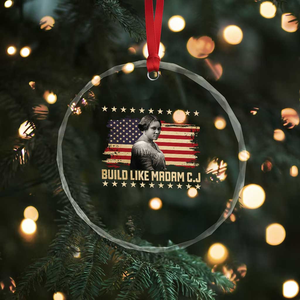 Build Like Madam CJ Walker Crystal Glass Ornament Black History Month Gift - Wonder Print Shop