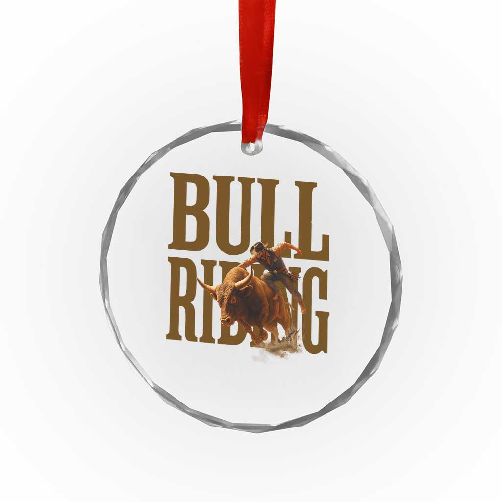 Bull Riding Cowboy Western Texas Rodeo Life Crystal Glass Ornament TS12