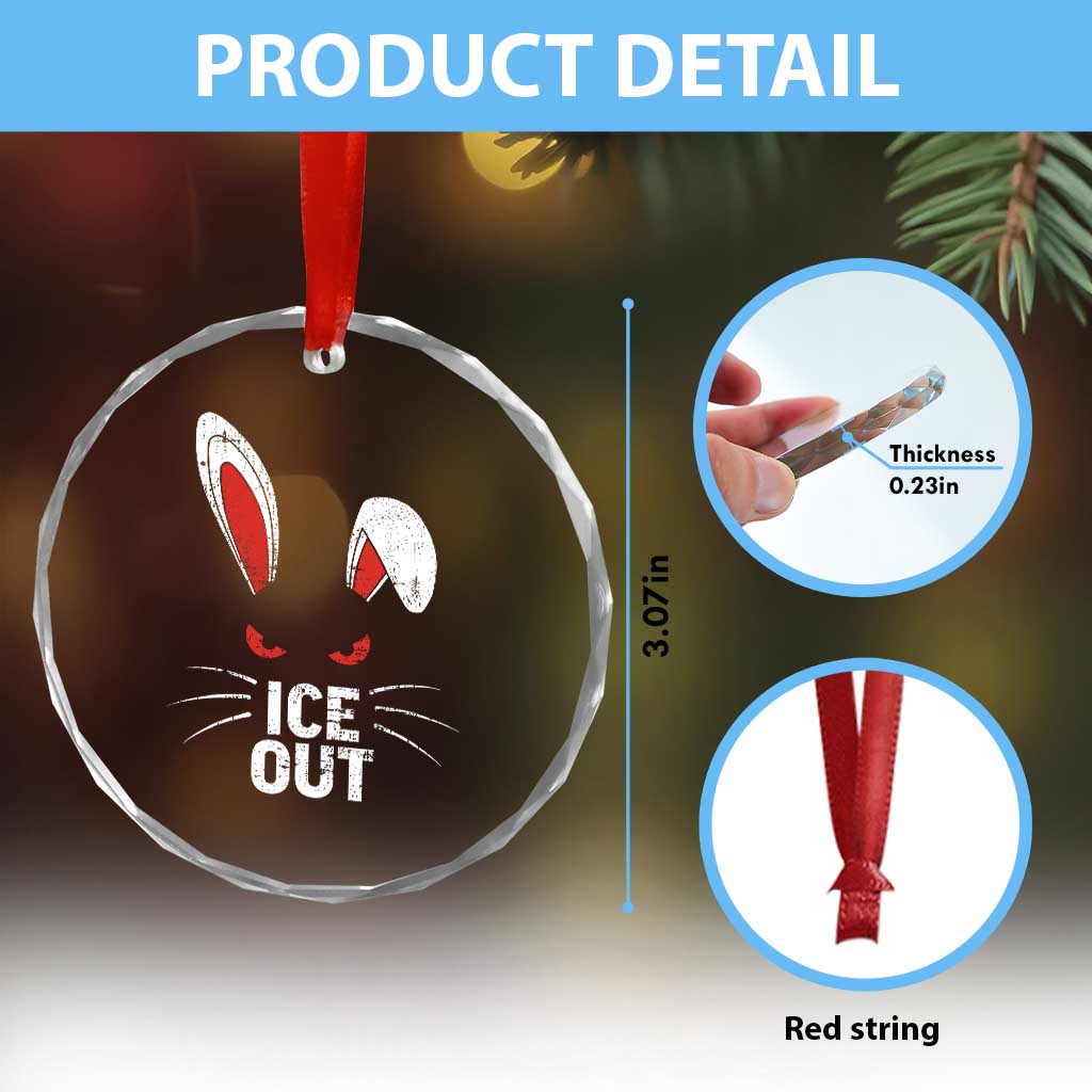 Bunny Ice Out Crystal Glass Ornament Resist FDT Anti Immigration Enforcement