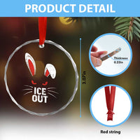 Bunny Ice Out Crystal Glass Ornament Resist FDT Anti Immigration Enforcement