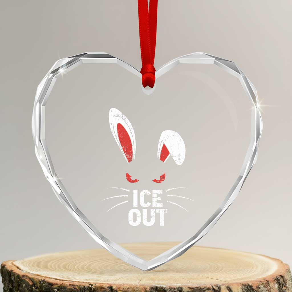 Bunny Ice Out Heart Crystal Glass Ornament Resist FDT Anti Immigration Enforcement