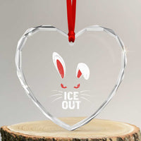 Bunny Ice Out Heart Crystal Glass Ornament Resist FDT Anti Immigration Enforcement
