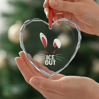 Bunny Ice Out Heart Crystal Glass Ornament Resist FDT Anti Immigration Enforcement