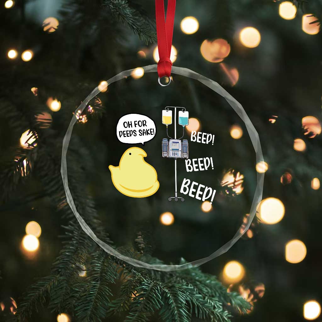 Bunny Nurse Crystal Glass Ornament Funny Peep Nursing Easter Nurse Gift - Wonder Print Shop