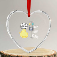 Bunny Nurse Heart Crystal Glass Ornament Funny Peep Nursing Easter Nurse Gift - Wonder Print Shop