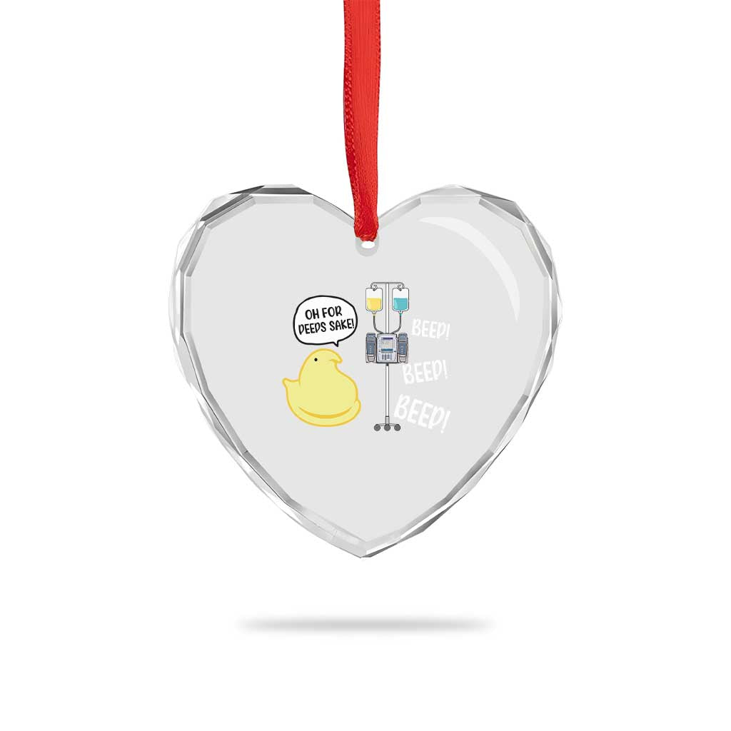 Bunny Nurse Heart Crystal Glass Ornament Funny Peep Nursing Easter Nurse Gift - Wonder Print Shop