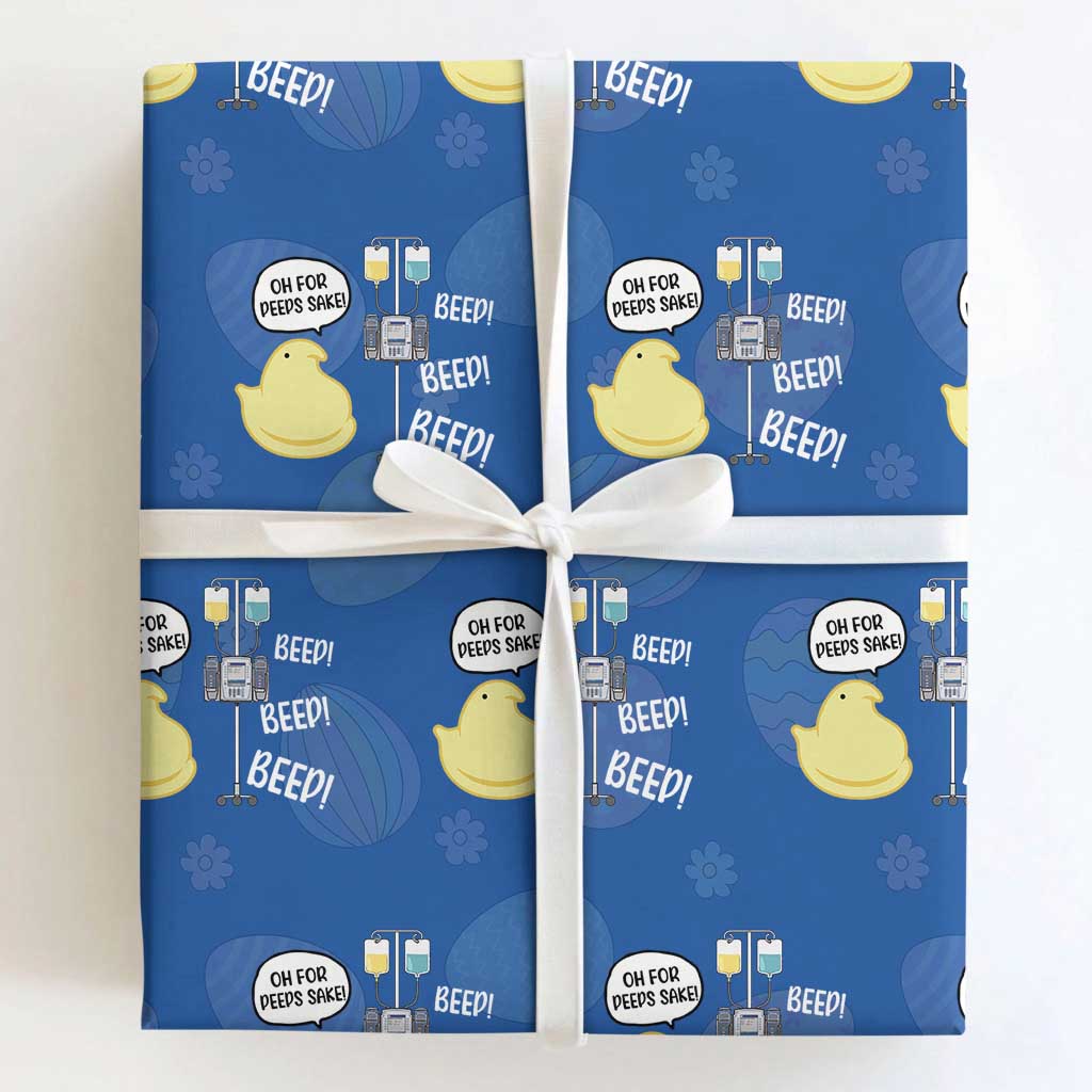 Bunny Nurse Wrapping Paper Roll Funny Peep Nursing Easter Nurse Gift