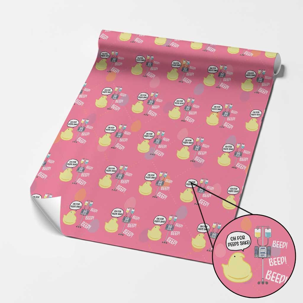 Bunny Nurse Wrapping Paper Roll Funny Peep Nursing Easter Nurse Gift
