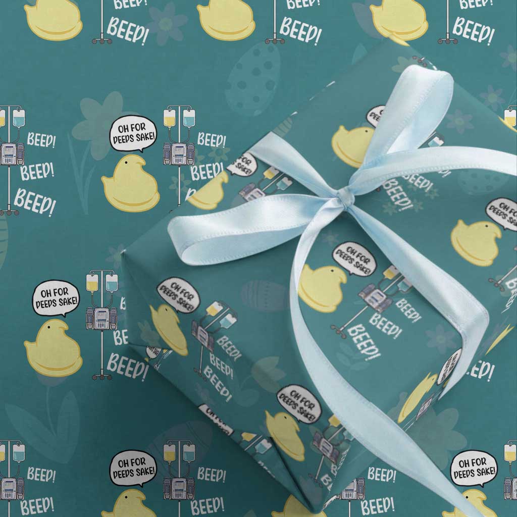 Bunny Nurse Wrapping Paper Roll Funny Peep Nursing Easter Nurse Gift