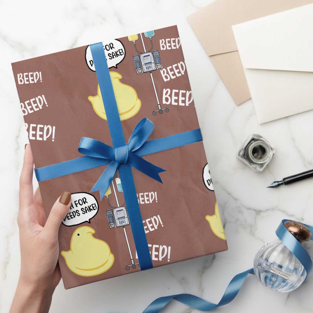 Bunny Nurse Wrapping Paper Roll Funny Peep Nursing Easter Nurse Gift - Wonder Print Shop