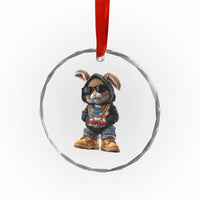 Bunny Puerto Rican Flag Crystal Glass Ornament Puerto Rican Taino Boricua Vibes