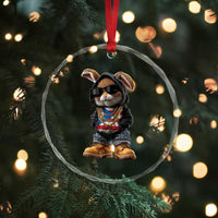 Bunny Puerto Rican Flag Crystal Glass Ornament Puerto Rican Taino Boricua Vibes