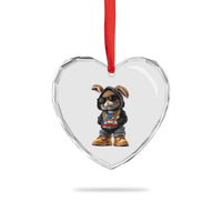 Bunny Puerto Rican Flag Heart Crystal Glass Ornament Puerto Rican Taino Boricua Vibes