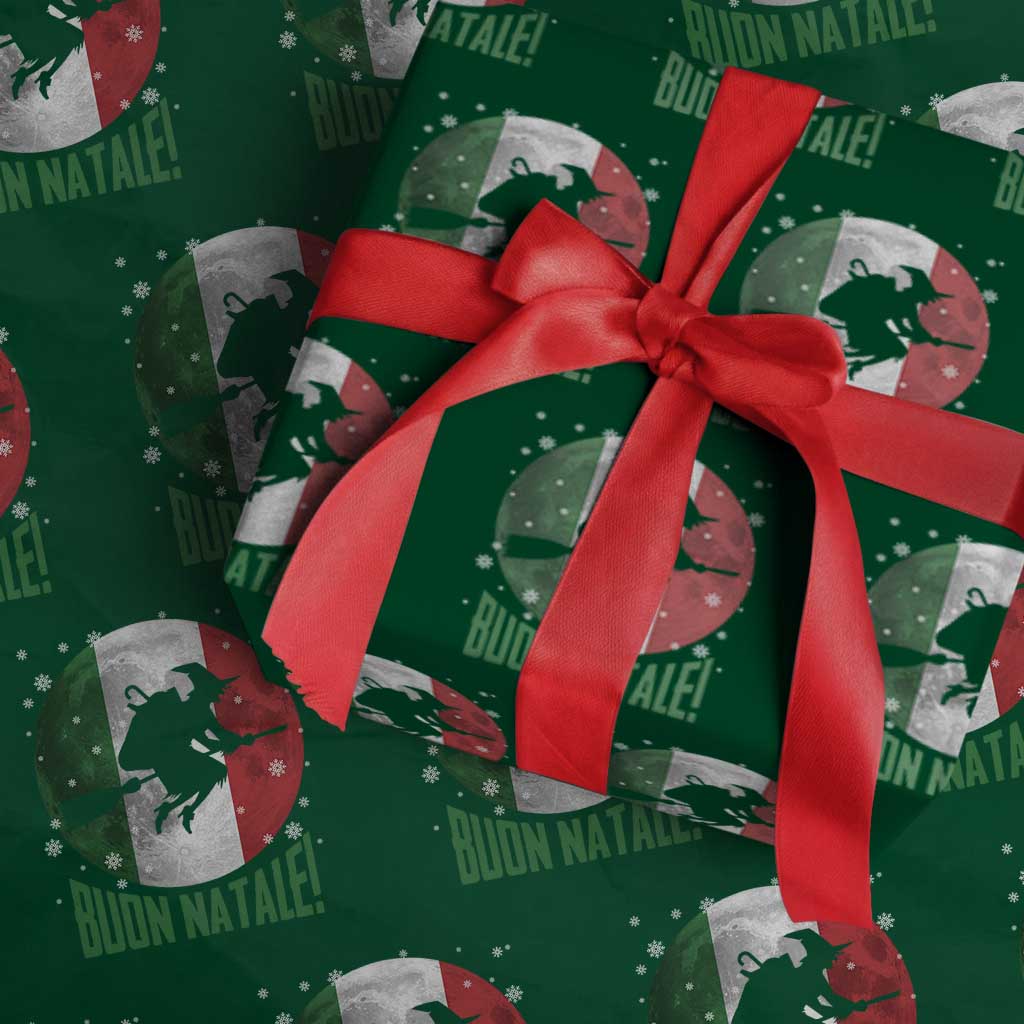 Buon Natale Italian Christmas Wrapping Paper Roll La Befana Italian Folklore Witch - Wonder Print Shop