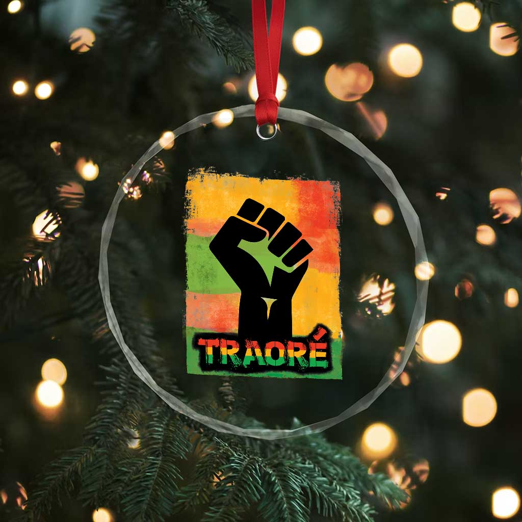 Burkina Faso Ibrahim Traoré Crystal Glass Ornament TS10