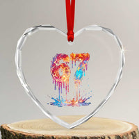 Burning Six Seven Heart Crystal Glass Ornament Drip Fire Flame Meme