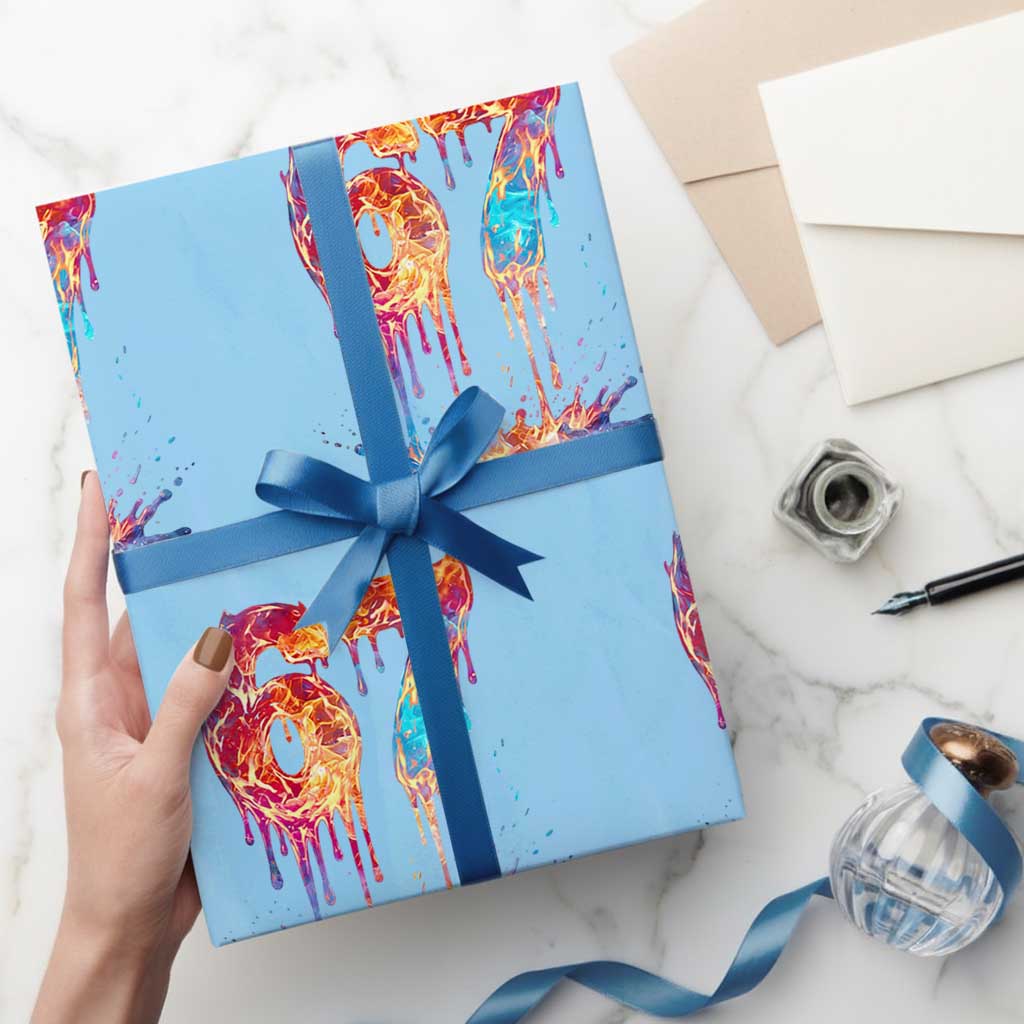 Burning Six Seven Wrapping Paper Roll Drip Fire Flame Meme