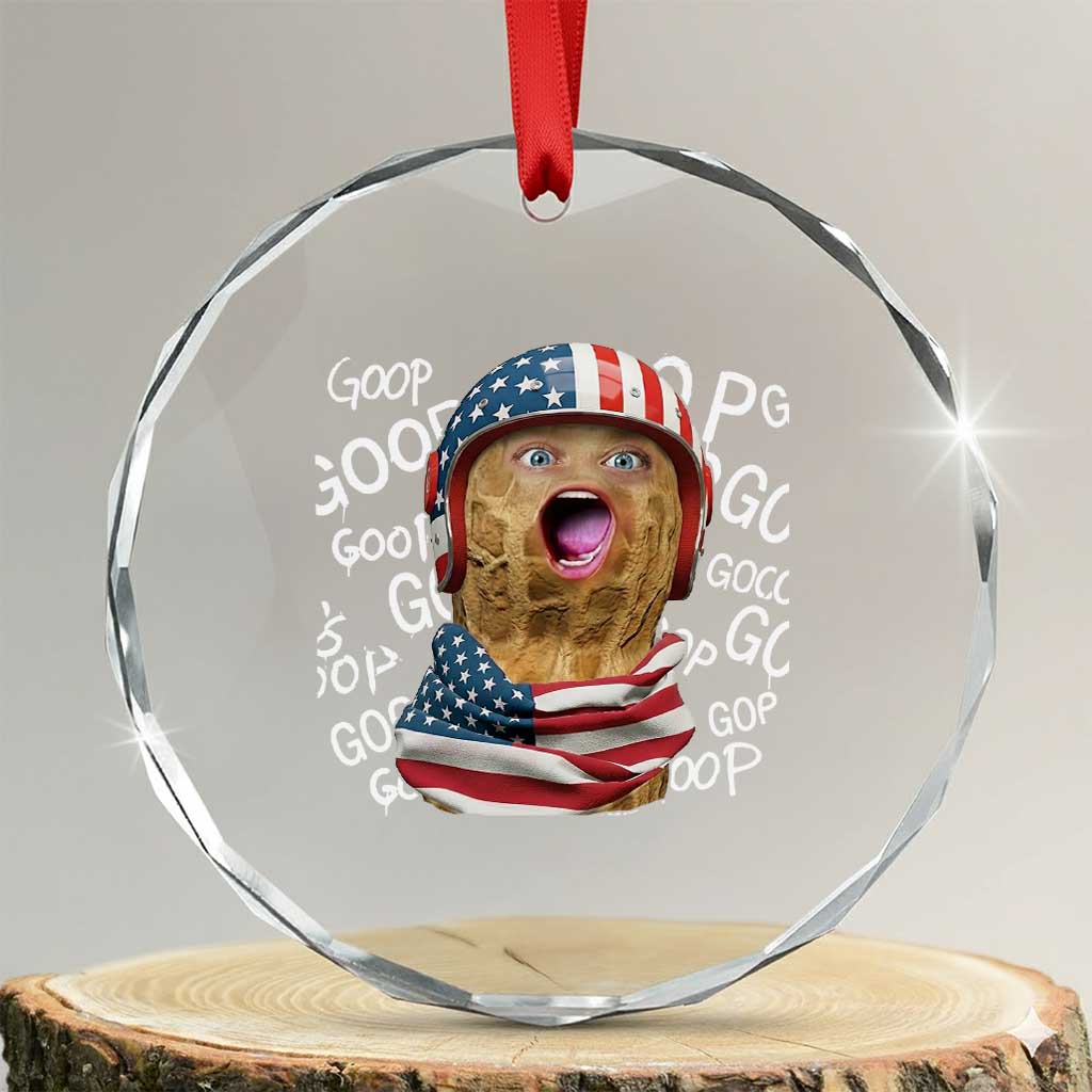 Burnt Peanut Goop Crystal Glass Ornament Patriotic American Flag - Wonder Print Shop