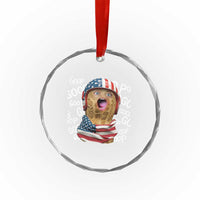 Burnt Peanut Goop Crystal Glass Ornament Patriotic American Flag - Wonder Print Shop