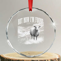 But Now I'm Found Crystal Glass Ornament Christian Faith Sheep - Wonder Print Shop