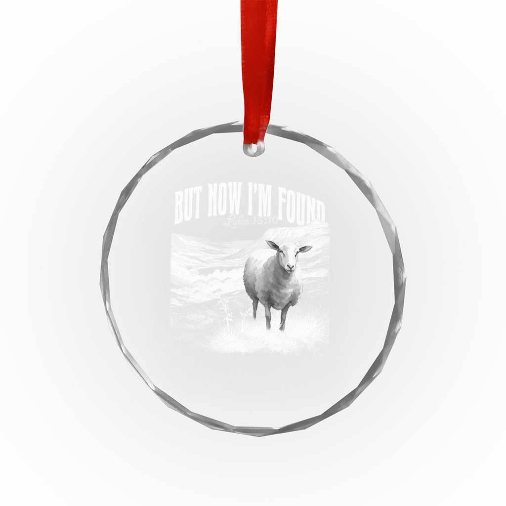 But Now I'm Found Crystal Glass Ornament Christian Faith Sheep - Wonder Print Shop