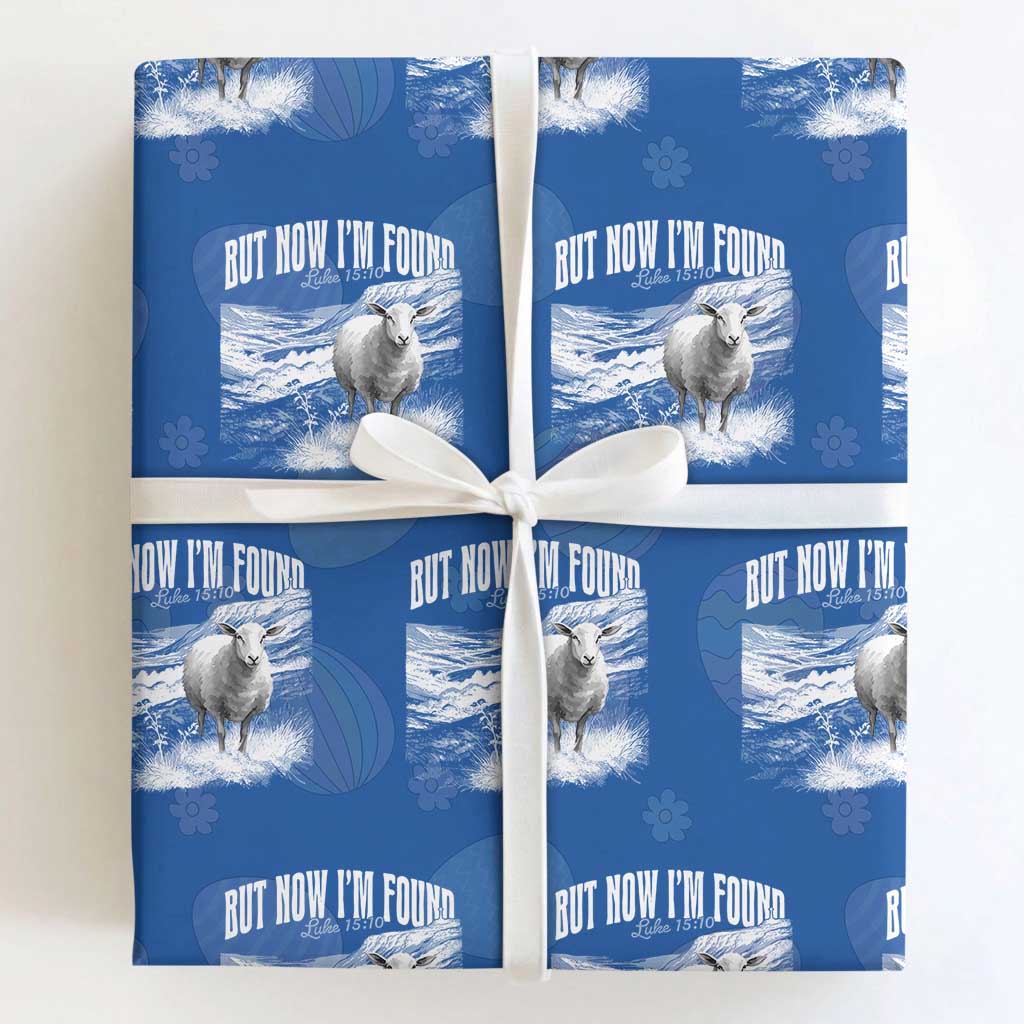 But Now I'm Found Wrapping Paper Roll Christian Faith Sheep
