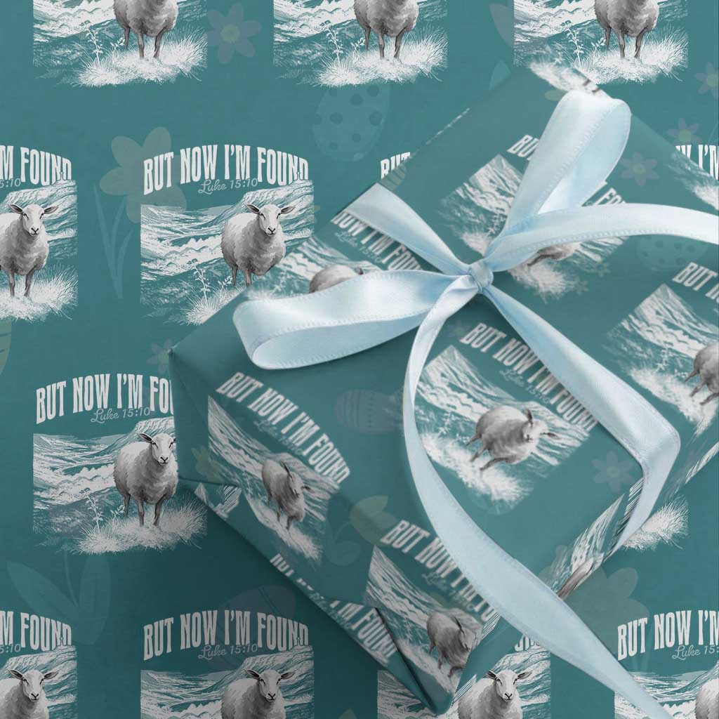 But Now I'm Found Wrapping Paper Roll Christian Faith Sheep