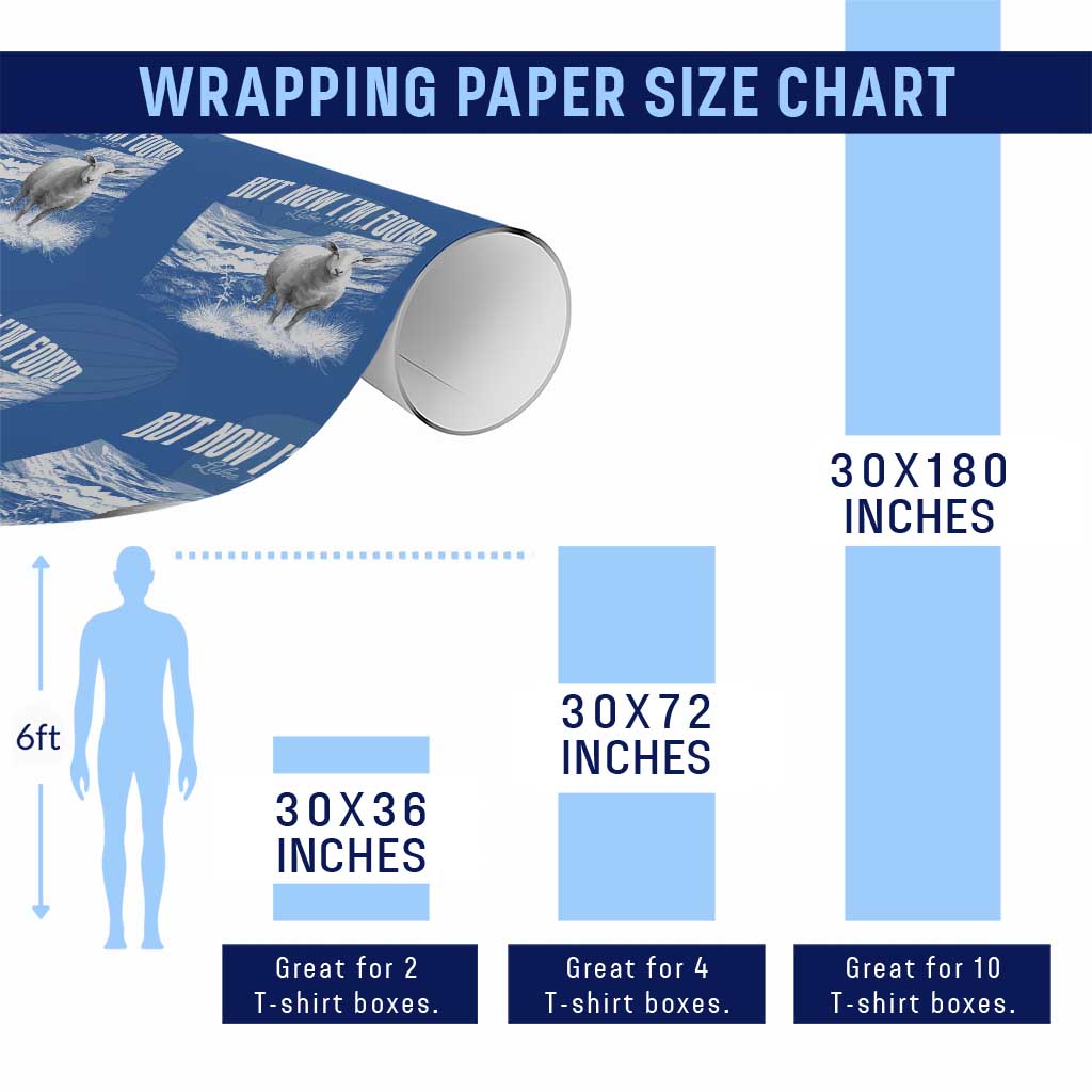 But Now I'm Found Wrapping Paper Roll Christian Faith Sheep
