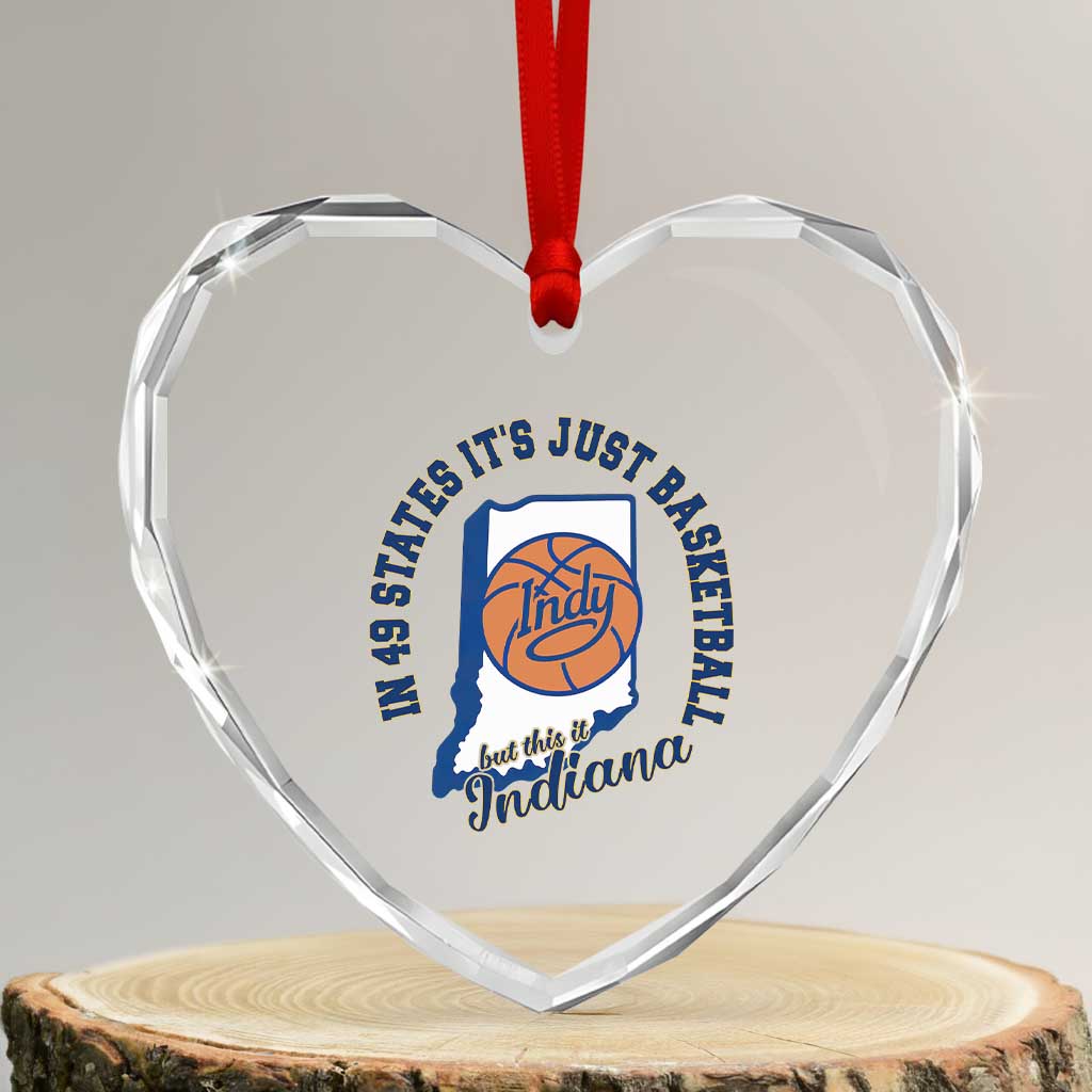 But This Is Indiana Basketball Heart Crystal Glass Ornament Indy Hoops Pride Sport Lover